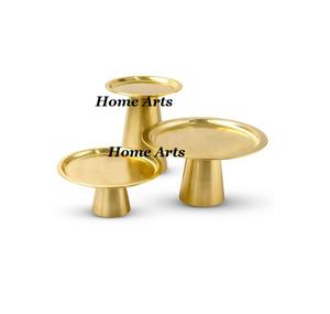 Juego de 2 servidores de pasteles de diferentes tamaños Soporte de pastelería de aluminio de diseño fantástico con base de madera al mejor precio - Product Image 6