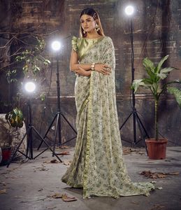 Nouvelle collection exclusive de saris à paillettes de créateur par Fabzone pour une tenue de soirée - Product Image 3