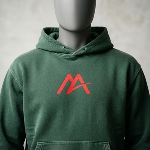 Mayra Men Dark Green Washed Pullover <b>Hoodie</b> <b>Red</b> Logo Fleece Sweatshirt Streetwear Casual Hooded Top Custom Wholesale OEM Apparel - Product Image 6