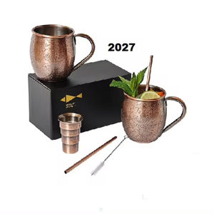 Mule de Moscou en cuivre antique martelé tasses tasse en cuivre pur cadeau artisanal pour mariage et fête - Product Image 1