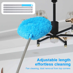 Tragbarer abnehmbarer Mikrofaser-Staubwischer mit Teleskopstiel, wiederverwendbarer und abnehmbarer Kopf zum Reinigen von Decken - Product Image 3