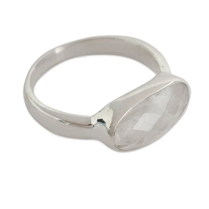 Bague en argent sterling 925 faite à la main de créateur à la mode pierre de lune arc-en-ciel naturelle bijoux unisexe symbolisme chrétien approvisionnement en gros - Product Image 2