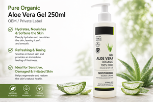 Gel di Aloe Vera 100% Puro e Biologico 250ml, Etichetta Privata, OEM per Cura della Pelle |   Gel Idratante Lenitivo |   Prodotto in Spagna Fornitore UE - Product Image 2