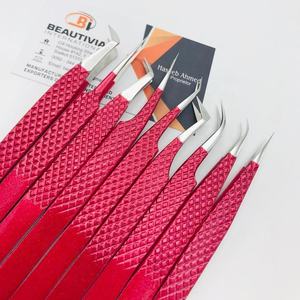 แหนบขนตาเพิ่มความยาวขนตาแบบมืออาชีพเคลือบด้วยผงเหล็กสีแดงเลือดแบบยั่งยืน - Product Image 2