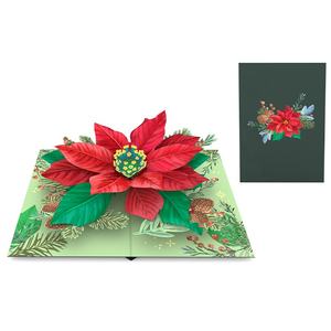 Carte de vœux 3D Pop avec fleur de poinsettia toutes occasions mariage noël fête des mères fête des pères papier fait - Product Image 5