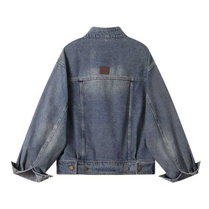 แจ็กเก็ตยีนส์แบบมีกระดุมสำหรับผู้หญิงแจ็กเก็ตเดนิมใส่สบายปรับแต่งได้จากโรงงาน - Product Image 3