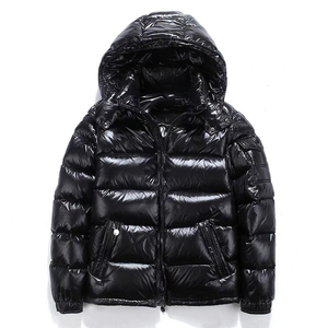 Chaqueta acolchada de calle alta con cuello levantado cálido a prueba de viento para hombres personalizada al aire libre OEM invierno brillante - Product Image 5