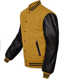 High Quality Breathable Wool/Viscose Shell Polyester/Cotton Coated Stand Collar Covered Button Front Logo Varsity <b>Jacket</b> Men's - Product Image 5