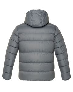 Men Grey Puffer Jacket with Hood Warm Quilted Down <b>Coat</b> Lightweight Windproof Winter Outerwear for Outdoor Activities - Product Image 2