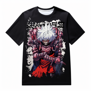 Camiseta de Gran Tamaño para Hombre, 100% Algodón, de Secado Rápido, Transpirable, con Estampado de Anime, Estilo Urbano Vintage Lavado, del Mejor Fabricante de Pakistán - Product Image 2