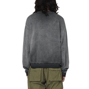 Novedad de 2024, Sudaderas con cuello redondo y estampado de lavado ácido para hombre, Tops de invierno de manga larga de algodón 100% de talla grande XS, temporada de otoño - Product Image 4