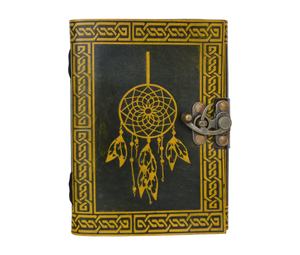 Libro de bocetos de hechizos diario de cuero suministros hechos a mano celta atrapasueños cuadernos mujer grande planificador de viaje sombras - Product Image 1