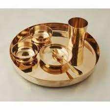 Juego de cena de latón con 2 tazones diferentes, cuchara y vajilla, juego de cena de tamaño personalizado, hecho de latón - Product Image 5