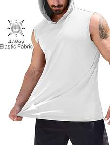 เสื้อฮู้ดแขนกุดผู้ชายมีฮู้ดน้ำหนักเบาและระบายอากาศได้ดีเหมาะสำหรับการฝึกออกกำลังกายหรือชุดลำลอง - Product Image 3