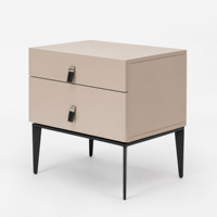 Table de chevet moderne en MDF E0, 2 tiroirs, écologique, durable, pour chambre à coucher, salon, cadre en acier inoxydable, minimaliste
