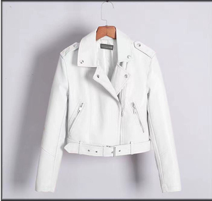 Personalizado al por mayor de moda Cool Zip frontal negro mujeres PU chaquetas de cuero para las señoras - Product Image 5