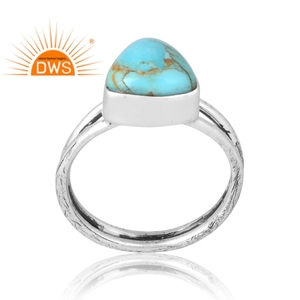 Vente chaude 925 Sterling Silver Natural Kingman Turquoise Gemstone Ring Bijoux Personnalisés Pour Les Femmes Cadeau Pour Elle - Product Image 1