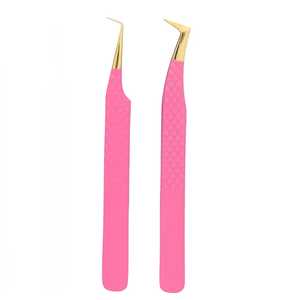 Pinces à épiler professionnelles de haute qualité en acier inoxydable durables, pointe en fibre, outils pour extensions de cils, volume greffé - Product Image 3