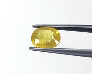 แหวนเพชรกะรัตรูปวงรีทรงวงรีทำจากแซฟไฟร์สีเหลืองธรรมชาติสำหรับ100% และโหราศาสตร์ - Product Image 3