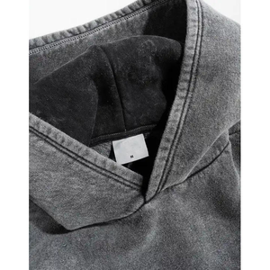 Sweat à capuche en molleton lourd surdimensionné pour homme, tricoté 100% coton, pull vintage imprimé personnalisé, motif de lettres d'hiver, poche - Product Image 5