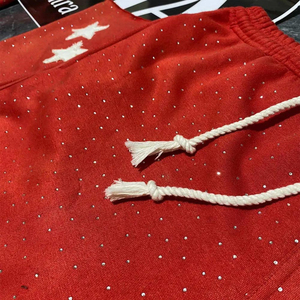 Ensemble sweat à capuche zippé intégral unisexe et pantalon de survêtement zippé, avec strass et patchs effet vieilli, 100% coton, fabrication sur mesure - Product Image 4