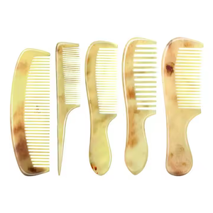 Peine de cuerno de vaca natural al por mayor peine de pelo de cuerno de diente amigable artesanal - Product Image 6