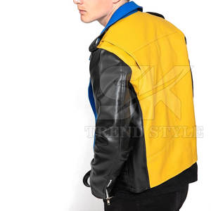 แจ็คเก็ตหนังผู้ชายหลากสีแบบสีเดียวพร้อมดีไซน์แผงทันสมัย แจ็คเก็ตหนังพรีเมียมสำหรับผู้ชาย - Product Image 4