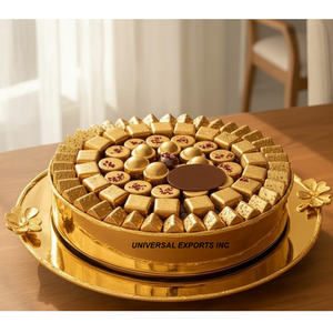 Bol à chocolat de table Ramadan, finition dorée, design élégant, forme ronde, vente en gros, bol à chocolat de luxe, nouveau modèle - Product Image 1