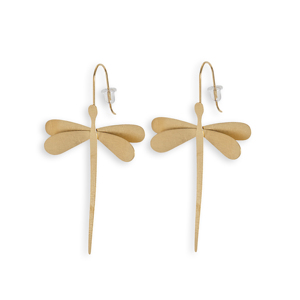 CUCOCUCA YXQ E246 Orecchini pendenti a forma di libellula dorata in acciaio inossidabile placcato oro per abiti primaverili/estivi con spedizione in UE in 48 ore - Product Image 2