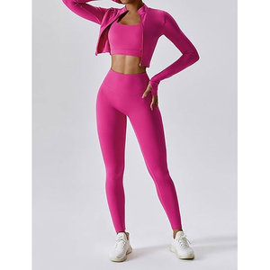 Vêtements de sport respirants de haute qualité, recyclables, avec une taille haute, une longueur complète, en spandex/nylon pour la salle de sport, le yoga, leggings avec poches - Product Image 4