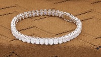 Bracelet tennis en or massif 14 carats CLEAR STAR avec diamants ovales de laboratoire certifiés IGI, bijoux de luxe pour femmes