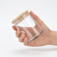 Bocaux à bougies vides transparents de luxe écologiques réutilisables de 7 oz, 10 oz, 14 oz avec couvercles en verre épais et logo personnalisé pour la fabrication de bougies