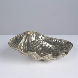 Modern <b>silver</b> aluminum casting bowl designed for dining table centerpiece display offering reflective decorative <b>metallic</b> style - Product Image 3