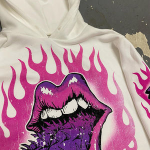 Ropa de calle personalizada desgastada con lavado ácido, sudaderas básicas sin cuerdas básicas, sudaderas con capucha y sudadera térmica holgada de gran tamaño para hombre - Product Image 2