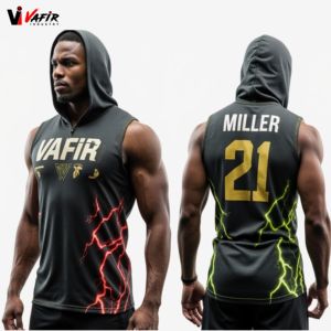 OEM ODM Ensemble de maillots de football américain 7v7 Respirant 100% polyester Logo frontal personnalisable Uniformes Hommes Sans manches Séchage rapide - Product Image 2