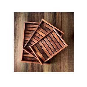 Venta al por mayor bandeja de madera para servir fruta seca plato para aperitivos bandeja para servir forma cuadrada con producto de Venta caliente - Product Image 6