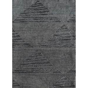 Alfombra de Lana y Seda de Bambú Tejida a Mano Clan Grey Black, 10 mm de Grosor, Geométrica, para Sala de Estar, Pasillo, Forma Rectangular - Modelo LRB (7017) - Product Image 1