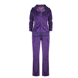 Conjunto de chándal de manga larga de algodón 100% personalizado para mujer, ropa de calle de moda, chándal de invierno para mujer, características de talla grande - Product Image 2