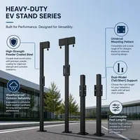 Station de recharge pour véhicules électriques JH-Mech Heavy Duty Dual Model, socle métallique pour extérieur, support métallique pour chargeur de VE.