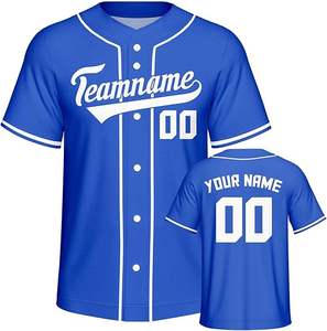 Nouveauté : Uniformes de baseball pour hommes, séchage rapide, respirants, antibactériens, 100% polyester, col en V, avec logo personnalisable - Product Image 1