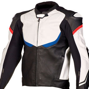 แจ็กเก็ตหนังพิมพ์ลายกันลมคุณภาพสูงสำหรับนักแข่งรถแนววินเทจรุ่นเฮฟวีเวตนักศึกษาชาย - Product Image 5