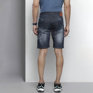 Pantalones cortos vaqueros ajustados para hombre con dobladillo y bolsillos delanteros para uso diario en verano - Product Image 3