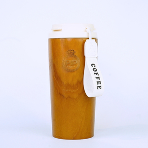 Premium Stylish Teak Wood Tumbler Unique Eco-Friendly Natural Wooden Design Portable for <b>Coffee</b> Tea Beverages Distinctive - Product Image 2