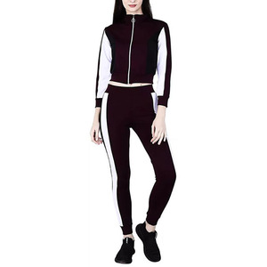 2026เสื้อโค้ทผู้หญิงมีซิปสำหรับฤดูใบไม้ร่วงฤดูหนาวชุดวอร์มผ้าฝ้าย2ชิ้นอบอุ่นชุดวอร์มมีฮู้ดระบายอากาศได้ดีเสื้อผ้าออกกำลังกายในยิม - Product Image 4