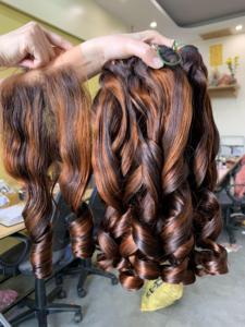 ผมแท้เวียดนามแบบ Remy หลายผู้บริจาค แบบขายส่ง ลอนเด้ง สีส้มและน้ำตาลธรรมชาติ แบบเส้นเดียว ความยาว 8 นิ้ว ถึง 32 นิ้ว - Product Image 4