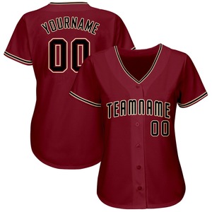 Maillot de baseball avec impression sublimée crème Crimson Black-City personnalisé Maillot de football pour les fans de l'équipe nationale avec broderie en maille - Product Image 2