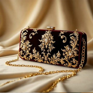 Detailed yellow floral <b>carpet</b>-style frame <b>bag</b>. Unique vintage aesthetic available at wholesale prices. - Product Image 2