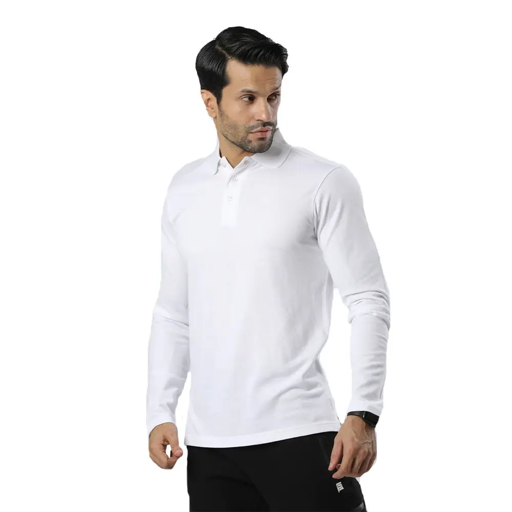 इंडस्ट्री ट्रेंडिंग पुरुष सफेद पोलो टी शर्ट पुरुष पूर्ण आस्तीन सांस लेने योग्य पोलो टी शर्ट कम MOQ में बिक्री के लिए पुरुष टी शर्ट