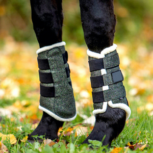 Ensemble de tapis de selle matelassés en coton, polyvalents pour le saut d'obstacles et le dressage, avec bonnets d'oreilles, rembourrage en polyester et doublure en tissu, pour l'équitation - Product Image 2