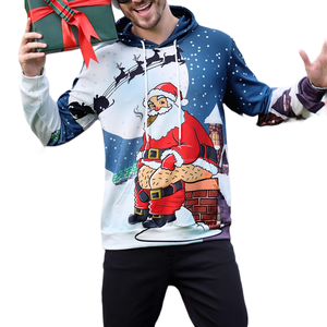 Sweats à capuche de Noël pour hommes les plus vendus hiver Sweats à capuche de Noël personnalisés de haute qualité avec sublimation fabriqués au Pakistan - Product Image 6